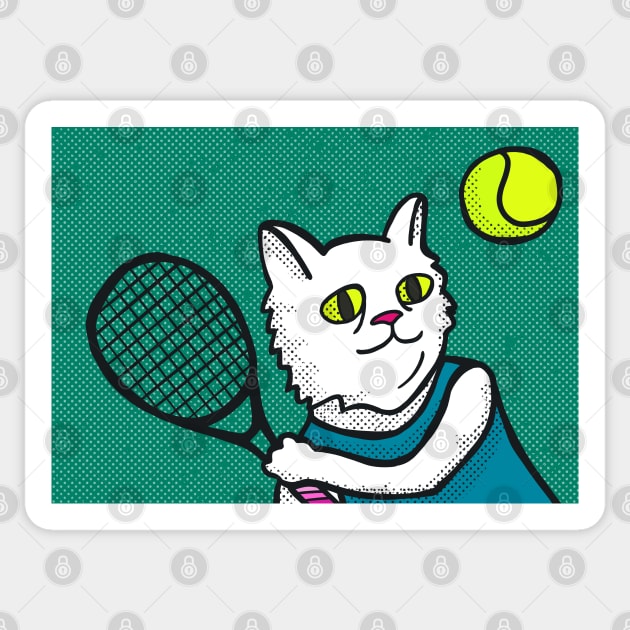 Tennis Cat Sticker by chawlie